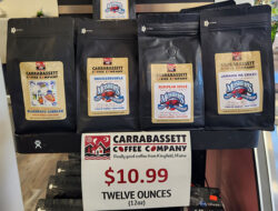 Carrabassett Coffee with Mosher's label