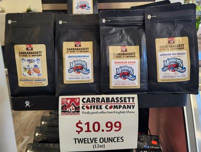 Carrabassett Coffee with Mosher's label